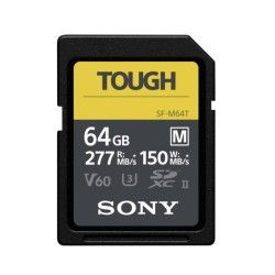 SONY SD SERIE M TOUGH UHS-II 64GB CL 10 V60 (jusqu'à 277MB/S en lecture et 150MB/S en écriture)