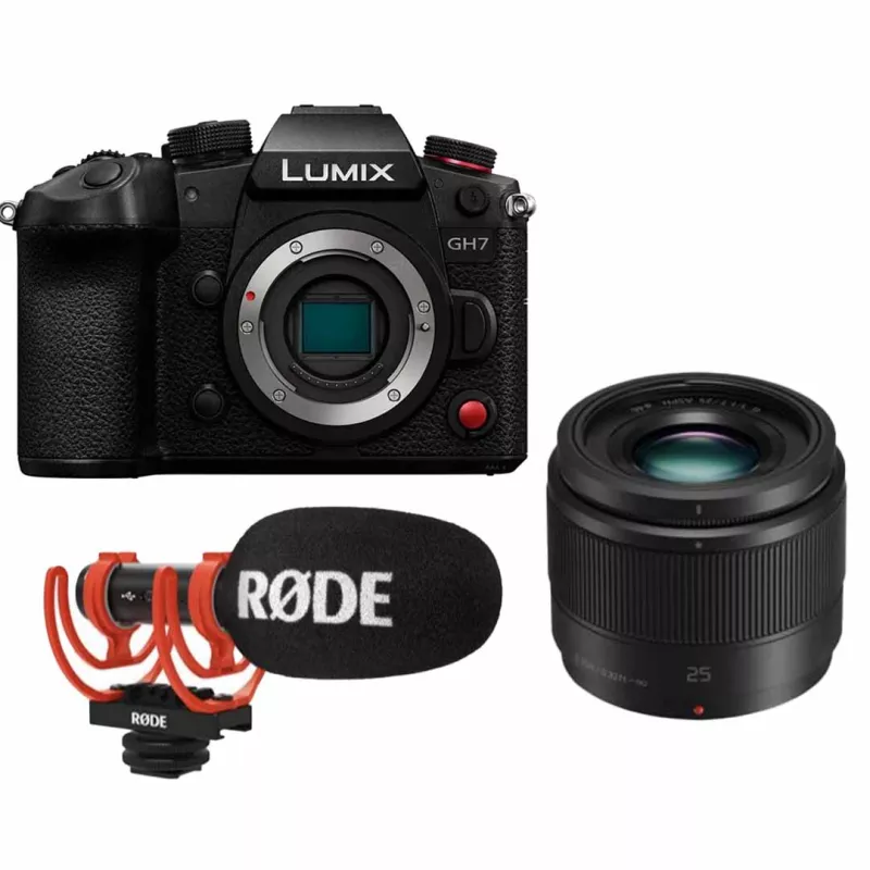 Panasonic Lumix GH7 + 25mm + Rode – Kit créateur pro