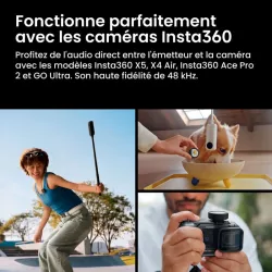 Insta360 Mic Pro – Micro sans fil 32-bit float avec IA