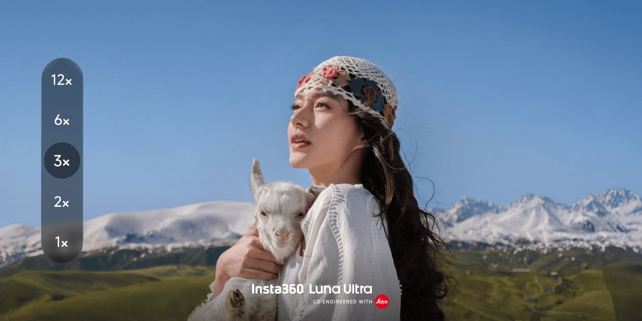 Démonstration du zoom numérique 3x sur la caméra Insta360 Luna Ultra co-conçue avec Leica